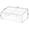 Gardenised Mini Greenhouse Flower Box, Plant Protector Garden Pot with Single Sided Roof QI003907